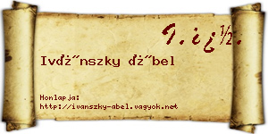 Ivánszky Ábel névjegykártya